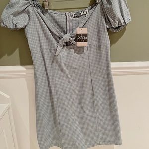 *NEVER WORN* Light blue plaid Pitaya dress